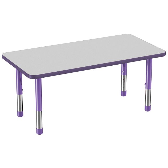 24" x 48" Rectangle Activity Table with Adjustable Chunky Legs - Gray/Purple