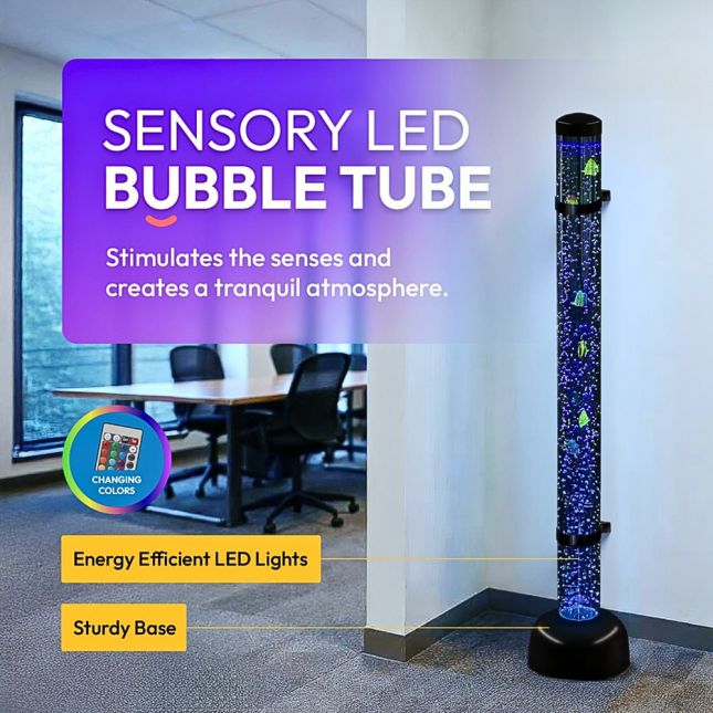 5ft Sensory LED Bubble Tube Lamp with 2 Brackets