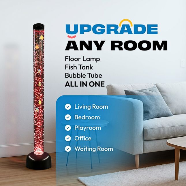 5ft Sensory LED Bubble Tube Lamp with 2 Brackets