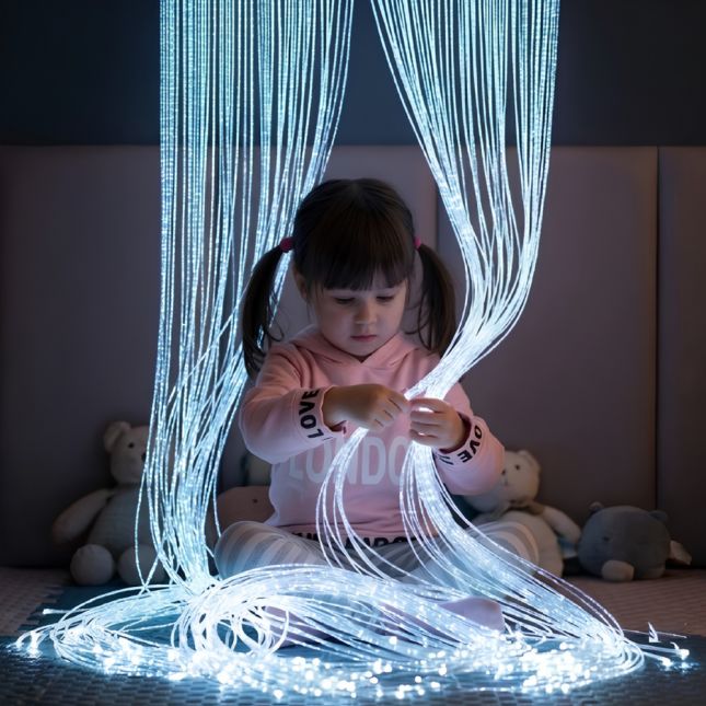 50 Strand Fiber Optic Light Curtain - 8 Color Settings