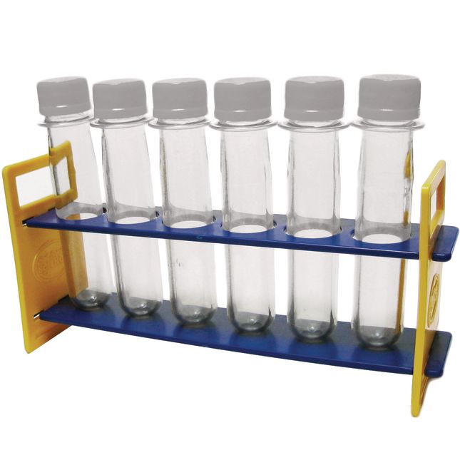 Steve Spangler Science® Large Plastic Test Tubes with Caps and Rack - 6 test tubes, 1 rack