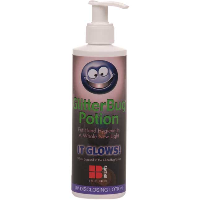 Glitter Bug Lotion  Black Light Germ Illuminating Kit - 1 bottle of lotion, 1 black light