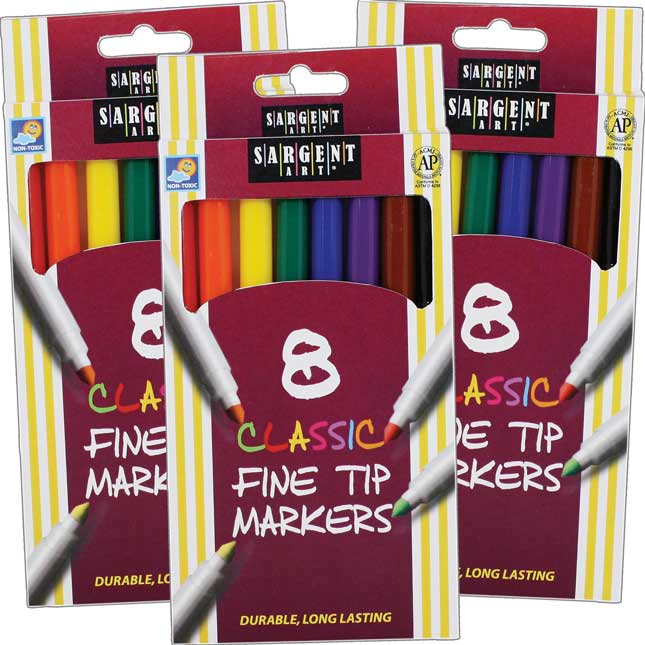 8ct Fine Tip Markers