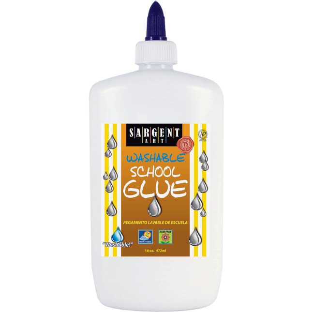 Sargent Art Washable School Glue - 16 Oz- Set Of 6