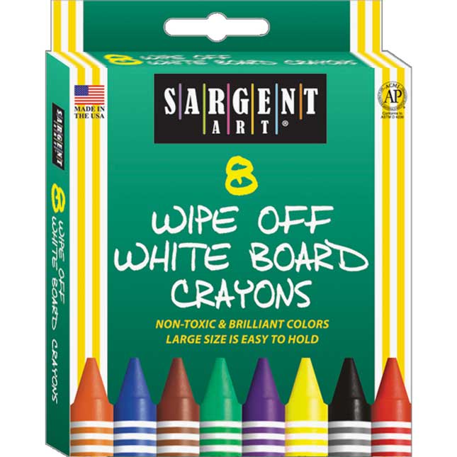 Sargent Art 8ct. Standard Wipe- Off White Board Crayons - 6 Boxes