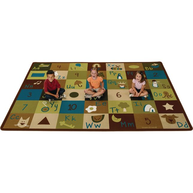 Nature's Colors Learning Blocks Carpets - Rectangle 5'10"x 8'4" - 1 carpet