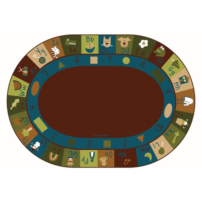 Nature's Colors Learning Blocks Carpets - Oval 6'x 9' - 1 carpet