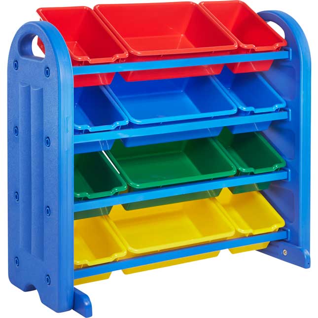 4-Tier Plastic Storage Organizer With Bins