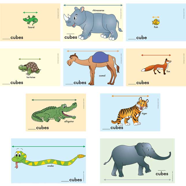 Measuring With Cubes™ - Zoo Animals Cards Set