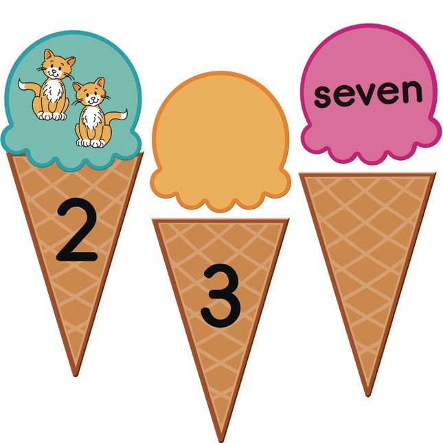 Matching Scoops And Cones Activity™ - Numbers - 57-piece set