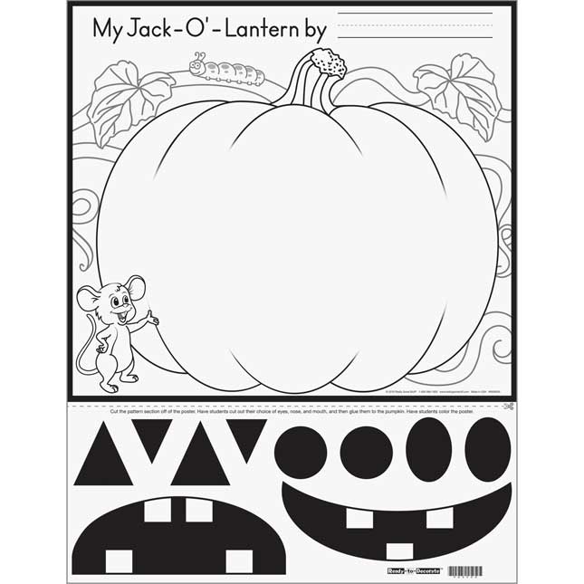 Ready-To-Decorate® Cut And Color Jack-O'-Lantern Posters