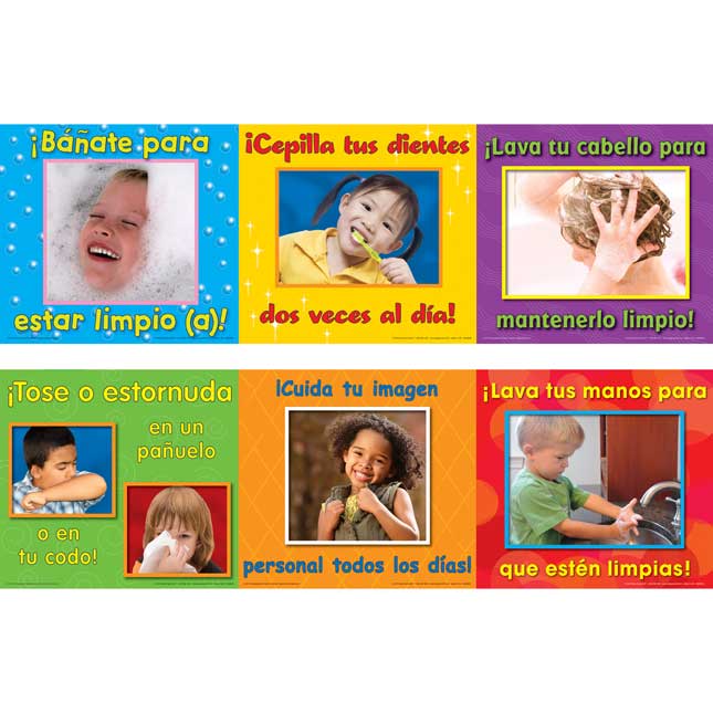 Good Hygiene Mini Posters Set - English/Spanish