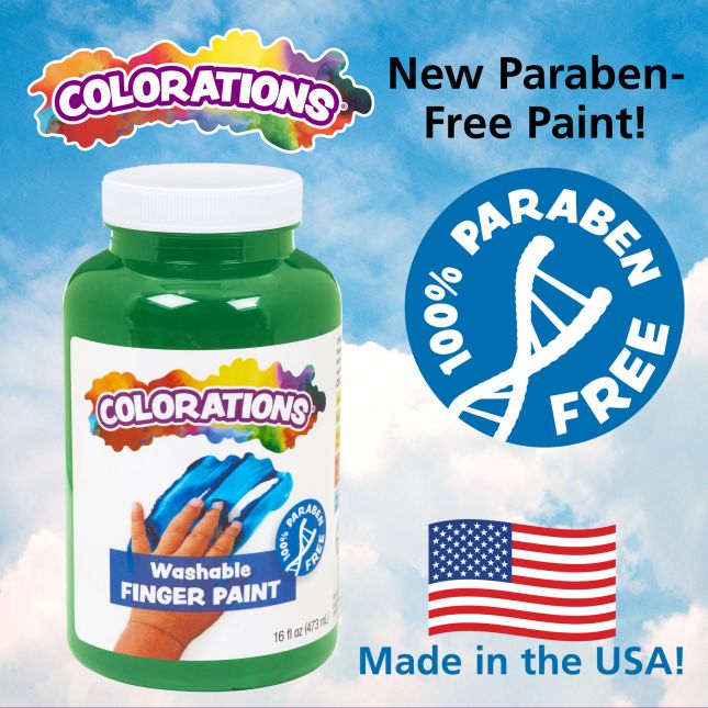 Colorations® Paraben-Free Washable Finger Paints - 10 Colors, 16 fl oz each