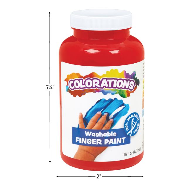 Colorations® Paraben-Free Washable Finger Paints - 10 Colors, 16 fl oz each