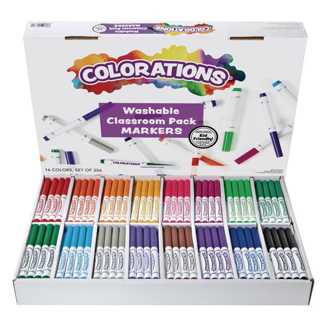 Colorations Washable Fine Tip Marker Classroom Pack - Set of 200