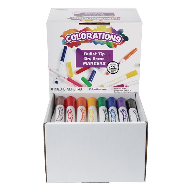 Colorations® Dry Erase Markers, Bullet Tip Value Pack