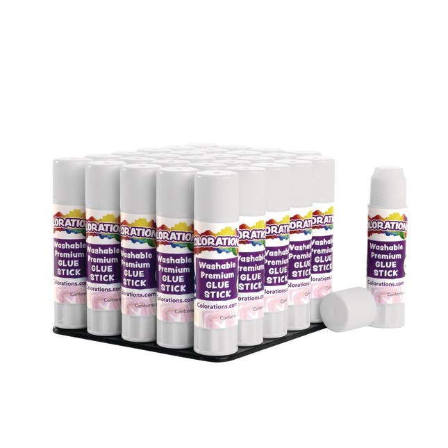 Colorations® Washable Premium Glue Sticks - Set of 30 - White