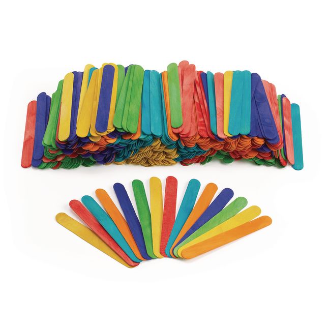 Colorations® Large Colored Wood Craft Sticks - 500 Pieces