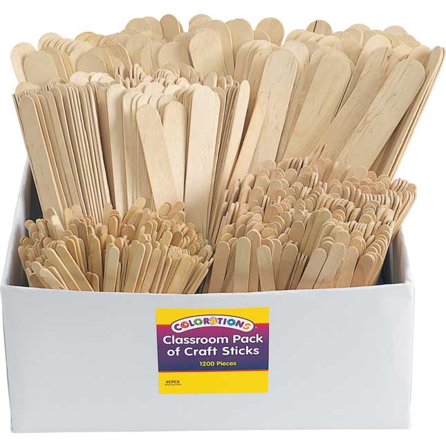 Colorations® Natural Craft Stick Classroom Pack - 1,200 Pieces