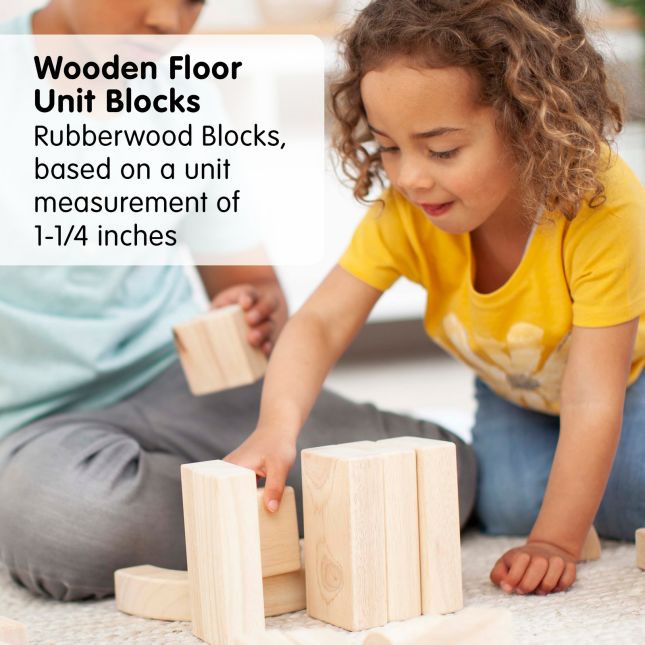 Excellerations® Sustainably Harvested Rubberwood Floor Unit Blocks - Set of 162