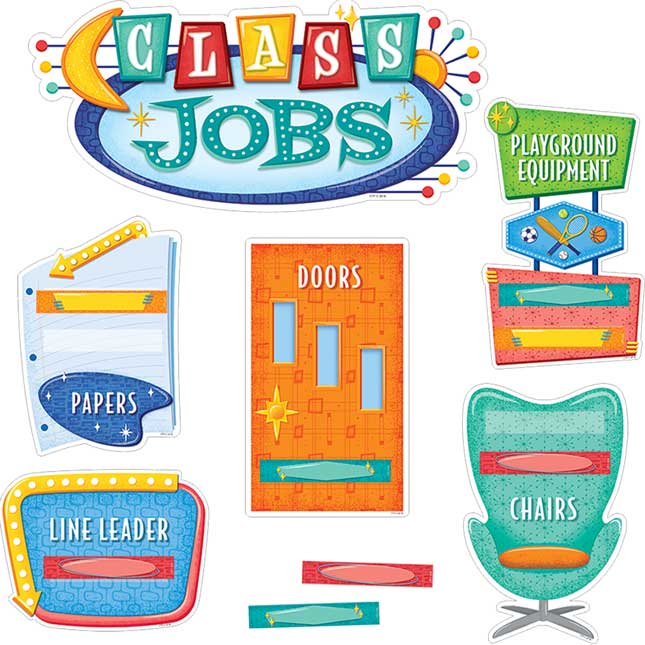 Mid-Century Modern Class Jobs Mini Bulletin Board