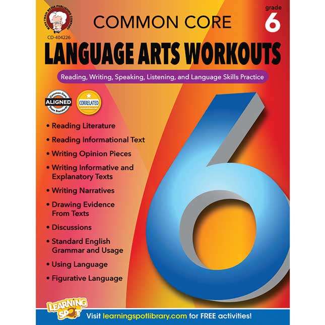 Common Core Language Arts Workouts Book - Grade 6