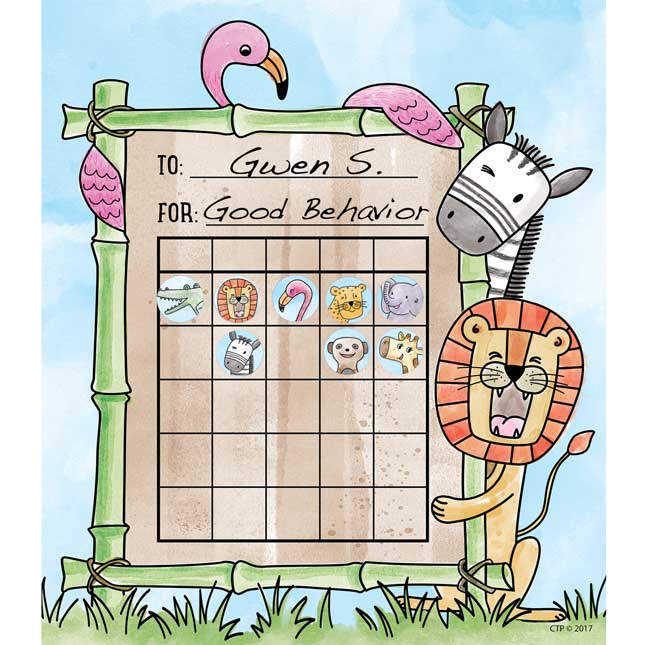 Safari Friends Student Incentive Charts and Hot Spot Stickers