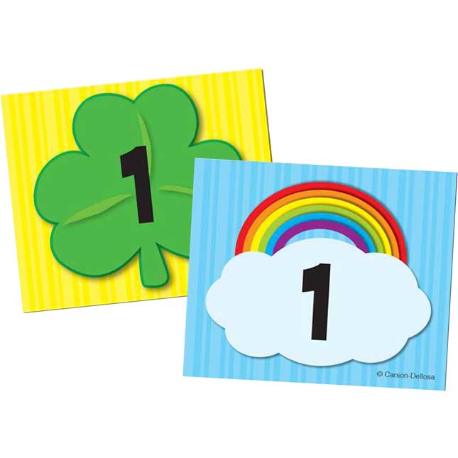 Shamrock/Rainbow Calendar Days Cutouts