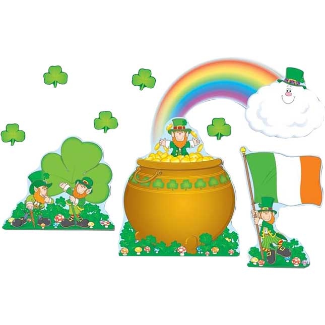 St. Patrick's Day Shamrocks Bulletin Board Set