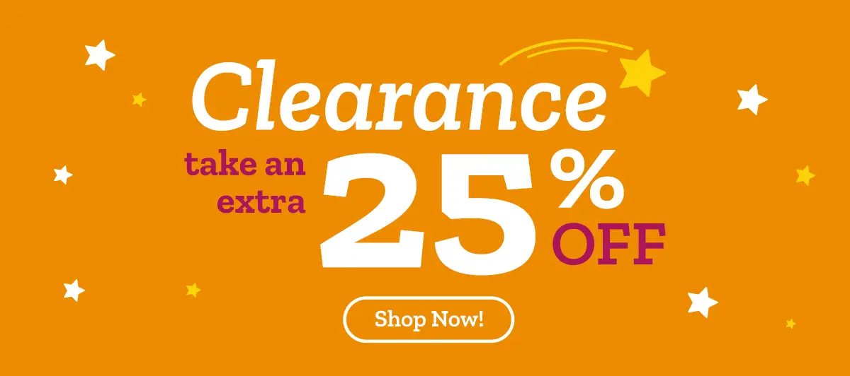 Clearance! Take an extra 25% off!