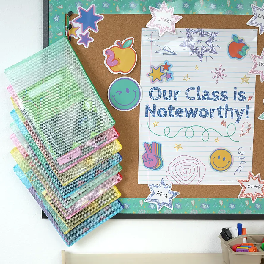 Bulletin board decor and classroom display materials